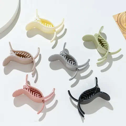 Pequeñas Pinzas para el Cabello de Resina para Mujeres Niños Pinzas de Tiburón Minimalistas Color Macarrón Soporte para Coleta Accesorios para el Cabello