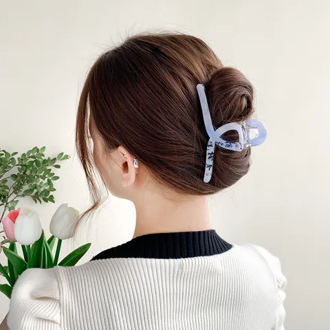 Chinesischer Stil Tuschemalerei Marmor Acetat Haarklammer Mit Kalligraphie Retro Elegante Haar Accessoires Für Damen Hanfu