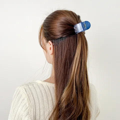 Gradient Color Hair Claw Clip For Women Elegant Plastic Resin Shark Clip Minimalist Geometric Ponytail Holder Hair Styling Accessories