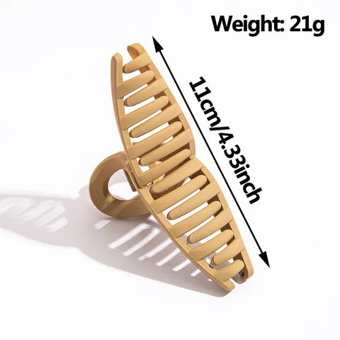 Pinza per Capelli in Resina Opaca Grande a Squalo Incrociata Minimalista Antiscivolo Accessorio per Donna Capelli Folti