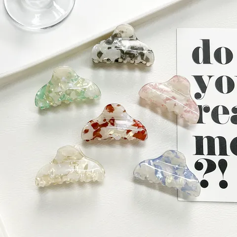 Mini Pinza per Capelli in Acetato con Motivo Marmo Stile Coreano Dolce Fermaglio Floreale per Donna Ragazza Accessorio Quotidiano