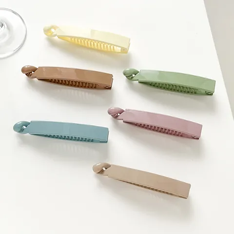 Pinza de Banana de Plástico Mate Soporte de Coleta Antideslizante Estilo Coreano Color Sólido Accesorio para el Cabello para Mujeres