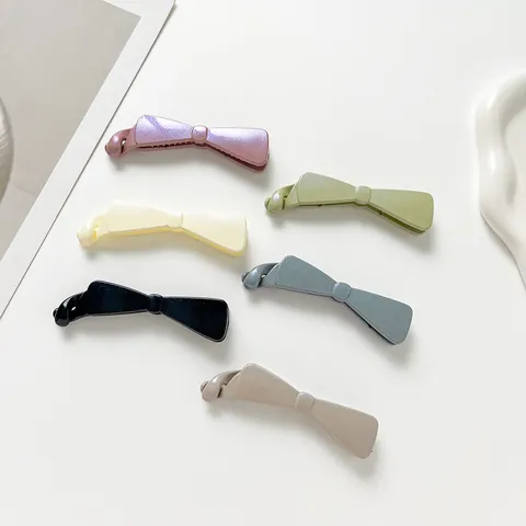 Grande Pince Banane Nœud pour Femme Élégante Pince à Cheveux en Résine Nacrée Fixation Queue de Cheval Accessoires de Coiffure