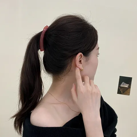 Pinza para el Pelo Banana Color Gelatina para Mujer Minimalista Sin Marcas Plástico Resina Torsión Vertical Accesorio Peinado