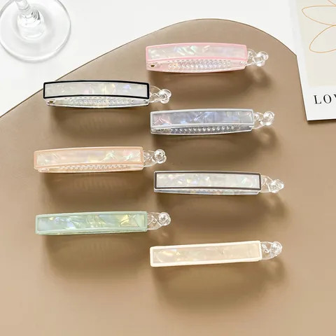 Large Acrylic Banana Hair Clip For Women Elegant Shell Texture Twisting Ponytail Holder Non-slip Hair Accessories Headwear