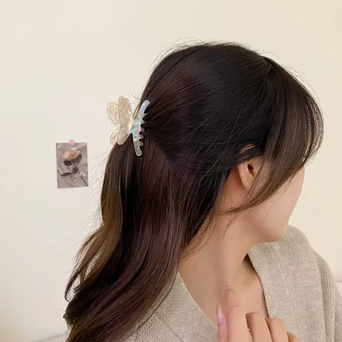 Molla per Capelli a Farfalla Cangiante Traforata in Acrilico Clip per Capelli alla Moda per Donna Ragazza Accessori per Capelli