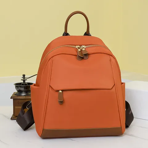 Casual Women Oxford Cloth Backpack Fashion Patchwork Lightweight Travel Bag Minimalist Commuter Waterproof Shoulder Bag