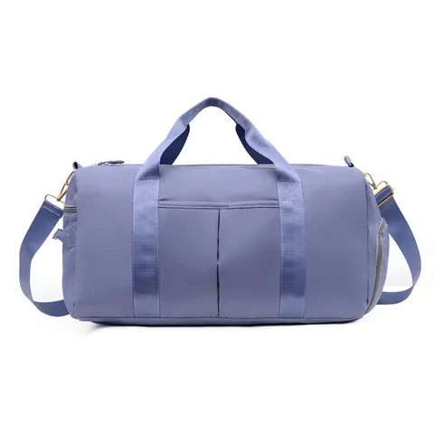 Women's Waterproof Nylon Gym Bag With Independent Shoe Compartment Wet Dry Separation Large Capacity Travel Duffel Bag Yoga Training Bag With Trolley Sleeve