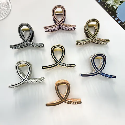 Pinza para el Cabello Pequeña con Diamantes de Imitación Estilo Coreano Elegante Clip de Tiburón Accesorios para el Cabello