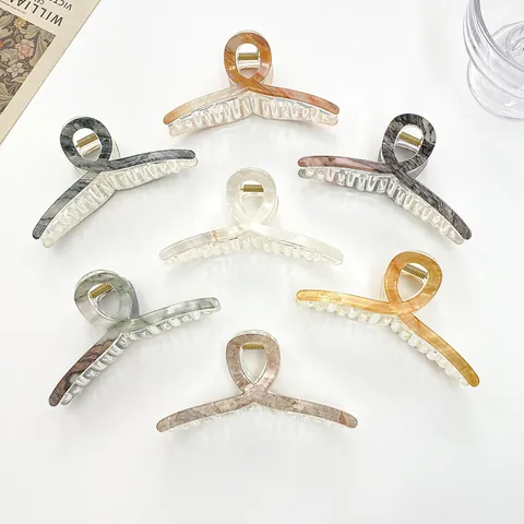 Stein Textur Große Haarklammer Für Damen Ins Stil Acryl Marmor Bernstein Muster Rutschfeste Haargreifer Mode Haarschmuck