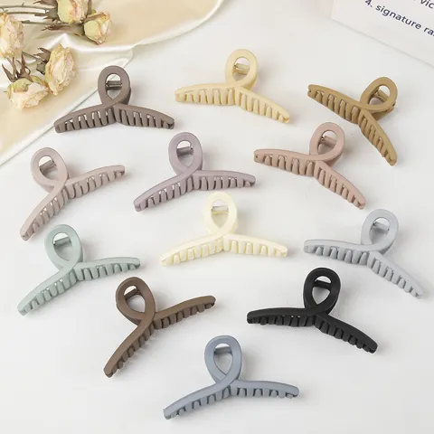 Pinza per Capelli in Resina Opaca Grande a Squalo Incrociata Minimalista Antiscivolo Accessorio per Donna Capelli Folti