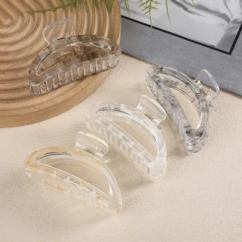 Elegante Fermaglio per Capelli a Pinza in Acrilico Motivo Marmoreo Grande Pinza Antiscivolo per Donna Accessori Capelli Casual Quotidiani