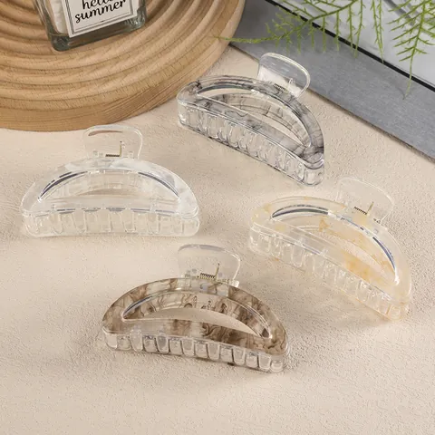 Elegante Fermaglio per Capelli a Pinza in Acrilico Motivo Marmoreo Grande Pinza Antiscivolo per Donna Accessori Capelli Casual Quotidiani