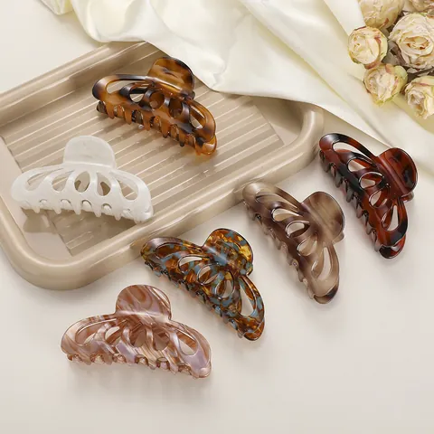 Mode Große Acetat Haarkralle Schildpatt Marmormuster Elegante Haarschmuck Für Damen Tägliches Styling Haarnadeln
