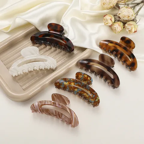 Französisch Vintage Acetat Haarkralle Für Damen Schildpatt Marmor Haifisch Clip Rutschfest Haarschmuck Starker Halt