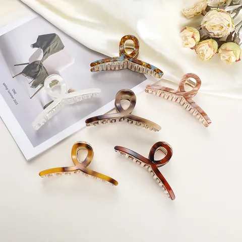 Große Zelluloseacetat Haarklammern Für Damen Rutschfest Starker Halt Schildpatt Marmor Haifisch Clips Für Dickes Haar Mode Haarschmuck
