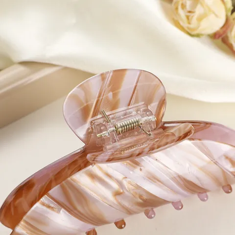Grande Pince à Cheveux en Acétate Élégante Marbré Imprimé Léopard Style Français Barrette Accessoires Mode Pour Femmes