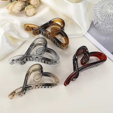 Grande Molletta per Capelli a Cuore in Acrilico Sfumato Geometrica Elegante Fermaglio per Capelli Donna Accessori per Lo Styling