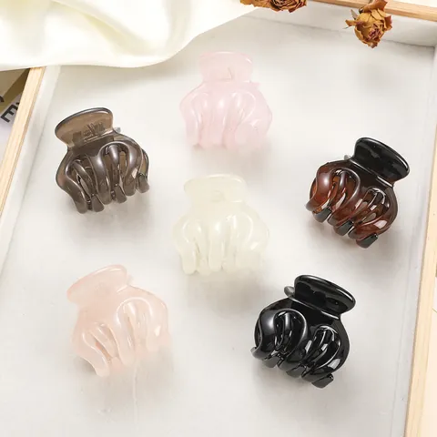 Minimalist Square PC Resin Jelly Color Hair Claw Clips Small Shark Clips For Women Kids Thin Hair Daily Hair Accessories