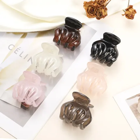 Minimalist Square PC Resin Jelly Color Hair Claw Clips Small Shark Clips For Women Kids Thin Hair Daily Hair Accessories