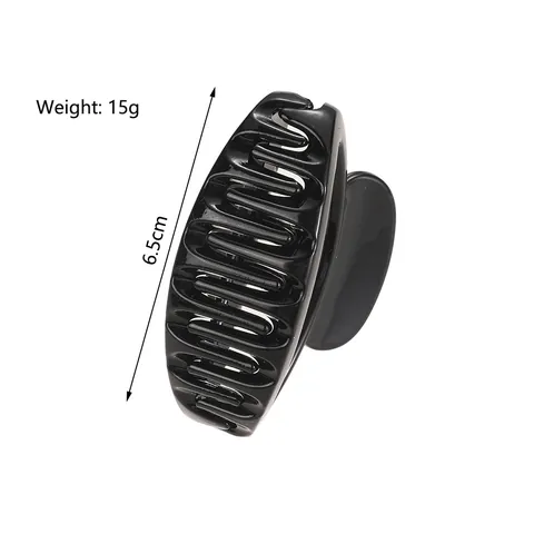 Elegant Plastic Resin Hollow Oval Hair Claw For Women Jelly Color Medium Shark Clip Simple Fashion Hair Accessories Daily Headwear