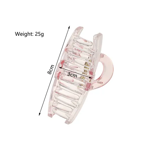 Pinza de Garra para el Cabello con Lazo Transparente Estilo Coreano para Mujer Material de PC Con Resorte de Metal Color Degradado Accesorio Diario