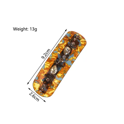 Vintage Acetate Spring Hair Clip For Women Handmade Flower Rhinestone Elegant Barrette Hairpins For Thick Hair Accessories