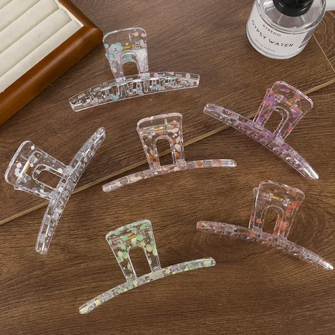 Große Haarklammer Aus Acryl Transparent Spritzer Punktmuster Rutschfeste Haarkralle Starker Halt Haarschmuck Für Damen