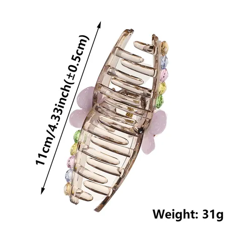 Elegante Blumen Haarklammer Große Harz Strass Perlen Haargreifer Koreanischer Stil Haarschmuck Für Dickes Haar Damen Geschenk
