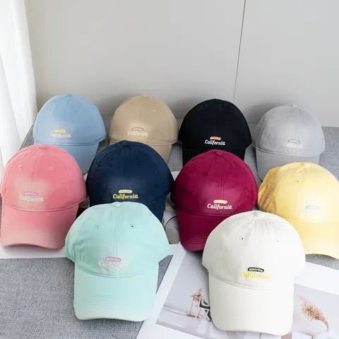 Vintage Verwittert Baumwolle Baseballkappe America California Stickerei Verstellbar Soft Top Sonnenschutz Hut Für Herren Damen