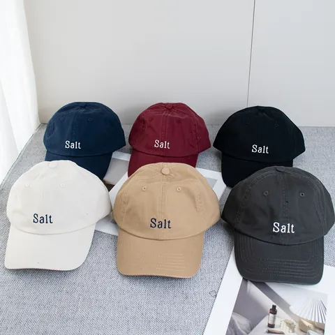 Minimalista Berretto da Baseball in 100% Cotone per Donna Ricamo a Lettere Salt Regolabile Calotta Morbida Parasole Visiera Curva Cappello Sportivo Casual