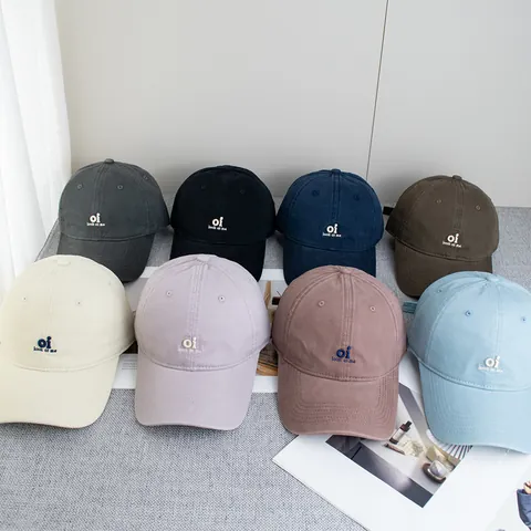 Gorra de Béisbol de Algodón Minimalista Para Mujeres Hombres Bordado Letras Ajustable Transpirable Protección Solar Aire Libre Casual