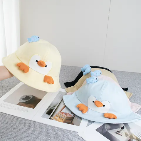 Kinder Cartoon Pinguin Fischerhut Baumwolle 3D Tier Sonnenhut Sonnenschutz Anglerhut Für Kleinkinder Jungen Mädchen Reisen