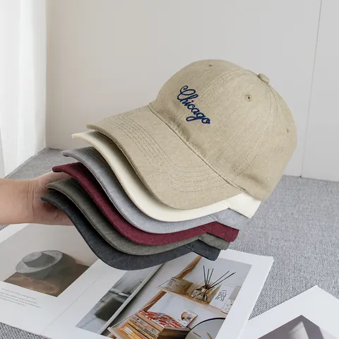 Damen Herren Casual Baumwolle Baseballkappe Mit Chicago Buchstaben Stickerei Verstellbar Sonnenschutz Gebogene Krempe Sport Hut
