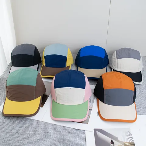 Ιαπωνικό Retro Color Block Καπέλο 5 Πάνελ Κατασκήνωσης Εξωτερικού Χώρου Γρήγορο Στέγνωμα Ελαφρύ Ρυθμιζόμενο Καπέλο Μπέιζμπολ