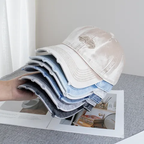 Berretto da Baseball in Cotone Lavato Vintage per Uomo Donna Ricamo Lettera History Regolabile Effetto Usurato Tesa Curva Cappello