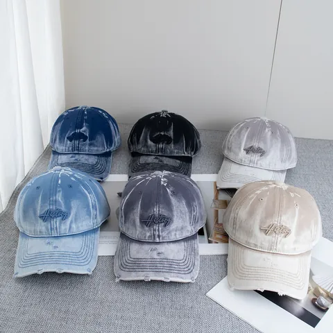Berretto da Baseball in Cotone Lavato Vintage per Uomo Donna Ricamo Lettera History Regolabile Effetto Usurato Tesa Curva Cappello