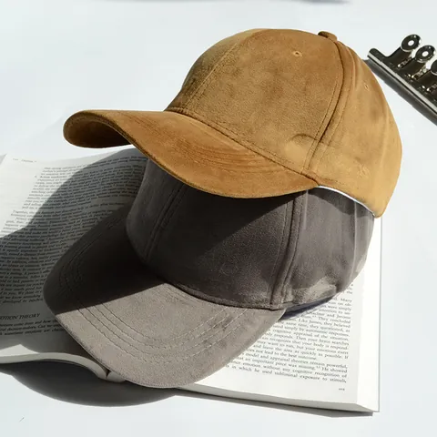 Unisex Μονόχρωμο Βελούδινο Καπέλο Μπέιζμπολ Ρυθμιζόμενο Κυρτό Γείσο Έξι Πάνελ Καπέλο Ήλιου Απλό Vintage Στυλ Καθημερινό