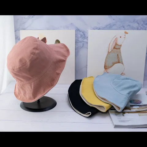 Cappello da Pescatore in Tela di Cotone Reversibile da Donna Protezione Solare Pieghevole per Viaggi Quotidiano