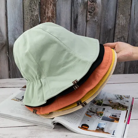 Bob en Coton Réversible Style Japonais pour Femme Large Bord Protection Solaire Chapeau de Pêcheur Pliable pour Voyage Plage
