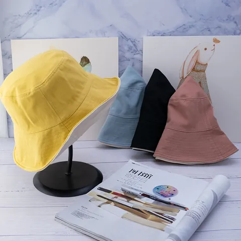 Cappello da Pescatore in Tela di Cotone Reversibile da Donna Protezione Solare Pieghevole per Viaggi Quotidiano