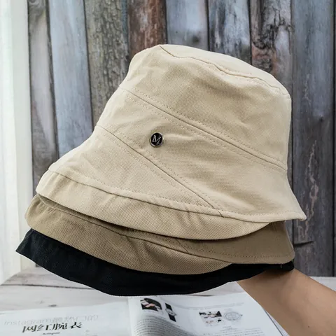 Cotton Bucket Hat Sun Protection Breathable For Outdoor Travel Industrial Style Foldable Versatile Women Sunshade Basin Hat