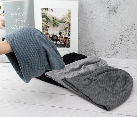 Berretto Slouchy a Maglia a Nido d'Ape Unisex Invernale Caldo Foderato in Pile per Uomo Donna Casual Outdoor Morbido