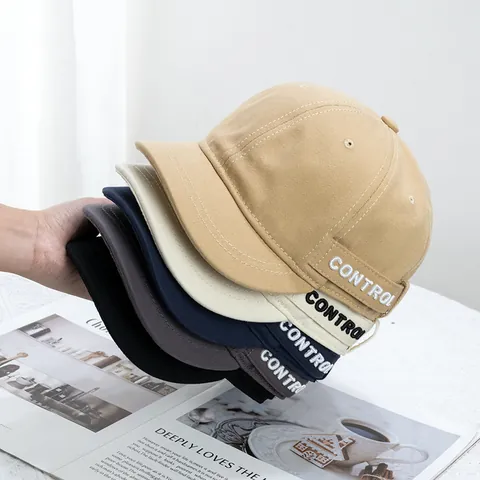 Japanisches Nische Design Baumwolle Kurze Krempe Baseballkappe Verstellbar Control Buchstaben Stickerei Streetwear Hip Hop Miki Hut