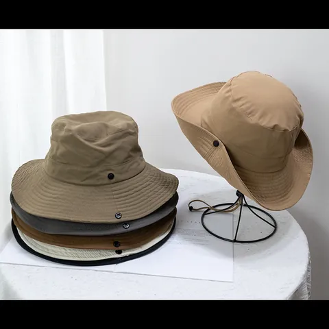 Wide Brim Sun Bucket Hat For Men Women Kids Windproof Foldable Outdoor Fishing Hiking Beach Sun Protection Hat With Adjustable Strap