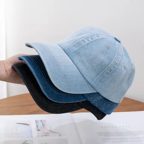Gorra de Béisbol de Denim Lavado Vintage Sombrero Sombrilla Ajustable Exterior Casual Color Sólido Transpirable para Hombres Mujeres