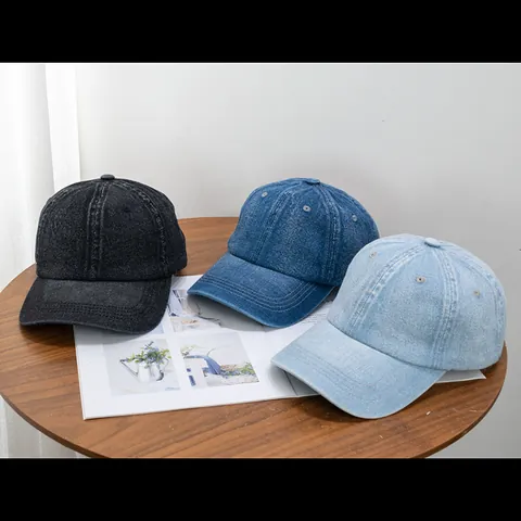 Gorra de Béisbol de Denim Lavado Vintage Sombrero Sombrilla Ajustable Exterior Casual Color Sólido Transpirable para Hombres Mujeres