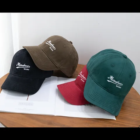 Berretto da Baseball in Cotone Spazzolato Vintage Cappello Snapback Caldo con Lettere Ricamate Regolabile per Uomo Donna