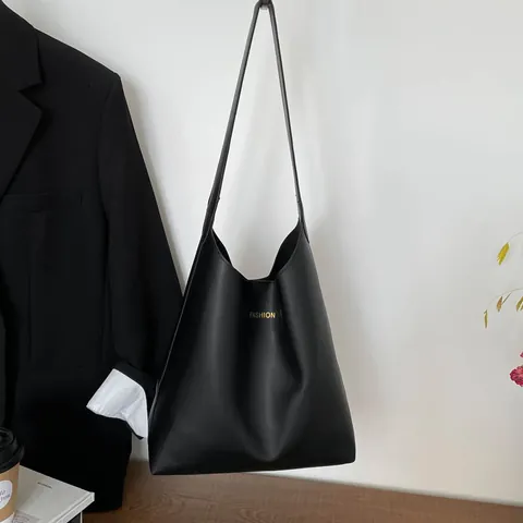 Borsa Tote retrò da Donna Grande Capacità in Pelle PU con Lettera FASHION Borsa a Spalla Minimalista per Pendolari