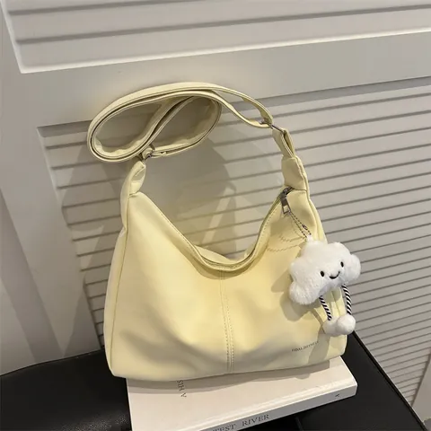 Bolso Tote de Cuero PU Minimalista para Mujer Gran Capacidad Bolso de Hombro para Viaje Correa Ajustable Colgante de Nube